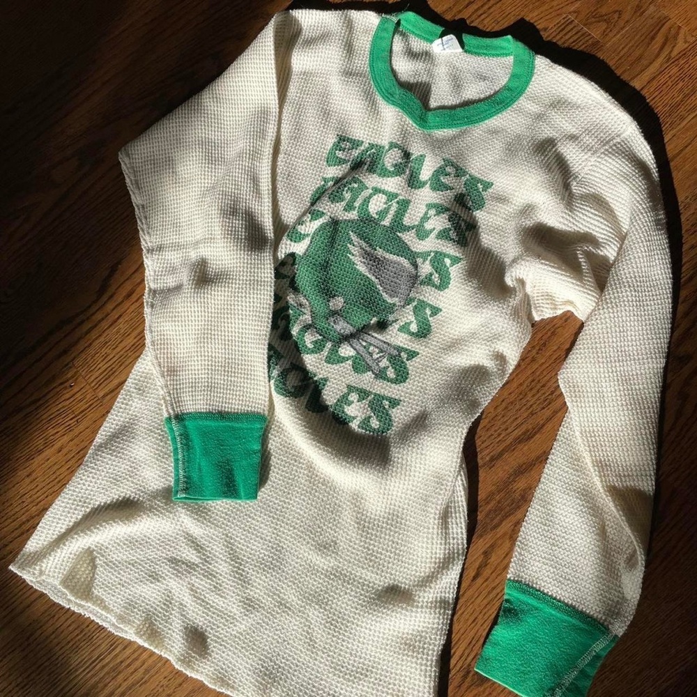 Vintage 80s NFL Philadelphia Eagles thermals top & pants set.